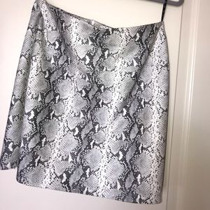 Snake skin leather skirt